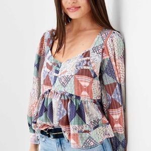 American Eagle patterned blouse